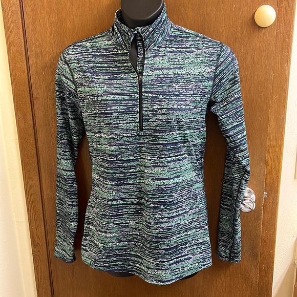 Nike Blue & Green Quarter Zip Pullover Top Size XL - Picture 1 of 5
